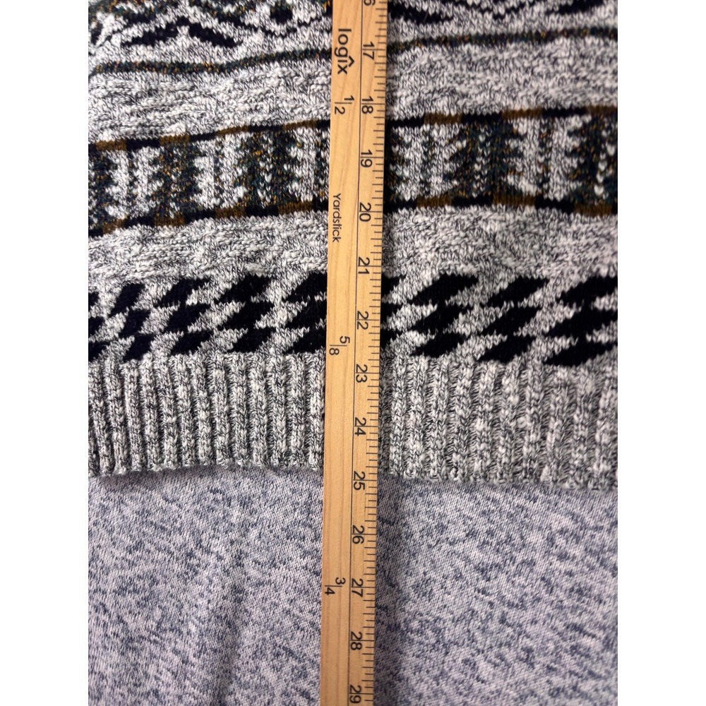 Lavane Sweater Mens XL Gray vintage Geometric grandpa Crewneck USA Made - Picture 9 of 9